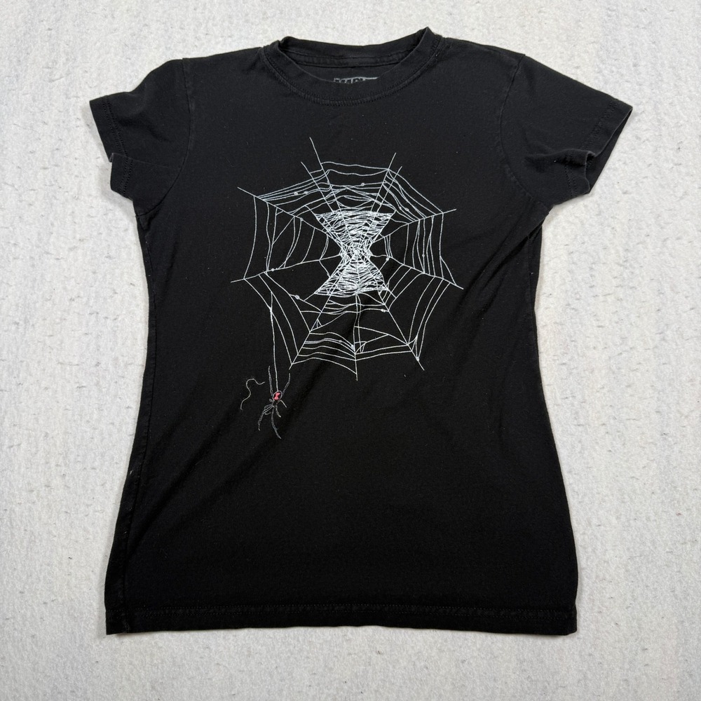 Marvel Black Widow Spider Web Graphic T-Shirt Black Kids XS Fifth Sun